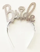 Gümüş Renk Bekarlığa Veda İtalik Yazı Alyanslı Bride Taç - 1