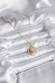316L Çelik Gold Renk Zirkon Taşlı Puma Model Kadın Kolye - TJ-BKO8178 - 2