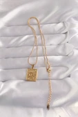 316L Çelik Gold Renk İşlemeli Vintage Kolye - TJ-BKO9055 - 1