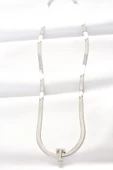 316L Çelik T Harfli Silver Renk İtalyan Zincirli Kolye - TJ-BKO8535 - 2