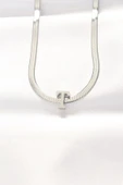 316L Çelik T Harfli Silver Renk İtalyan Zincirli Kolye - TJ-BKO8535 - 1