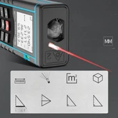 60 Metre Hassas Lazer Metre Ölçer LCD Dijital Ekran Su Terazili Lazerli Mesafe Ölçüm Cihazı - 4