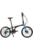 Geotech Fold Up 20.3 20 Jant 18 Vites HD Katlanır Bisiklet - Siyah Mavi thumbnail 1