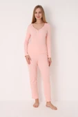 Pembe Patlı V Yaka Pijama Takım thumbnail 1