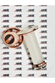 Universal Motosiklet Protaper Sağ-Sol Elcik Takımı Şeffaf Turuncu-Siyah Yazılı - 4