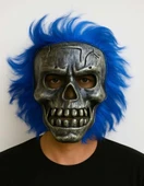 Eğitici Oyuncak Wild Skull - Gümüş Kafatası Mavi Saçlı İskelet Maske - 1