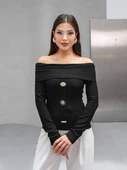 MADONNA YAKA ÜÇ DÜĞMELİ BLUZ thumbnail 1