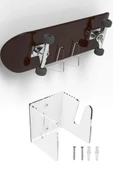 Şeffaf Pleksi Malzemeden Duvar Tipi Kaykay Rafı Dayanıklı ve Estetik Kaykay Saklama Aparatı thumbnail 1
