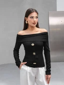 MADONNA YAKA ÜÇ DÜĞMELİ BLUZ thumbnail 5