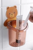 Ayıcık Desenli Kendinden Yapışkanlı Banyo Organizeri Pratik ve Sevimli Düzenleyici thumbnail 1