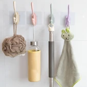 Şeffaf Yapışkanlı 6'lı Renkli Askı Seti Duvar Tipi Pratik Banyo ve Mutfak Düzenleyici thumbnail 6