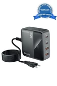 65w Masaüstü 4 Portlu Hızlı Şarj Cihazı İstasyonu 2xusb-a, 2xtype-c Giriş,1,5 Mt. Kablo - 1