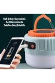 Güneş Enerjili Şarjlı Solar Kamp Lambası Ledli Asılarbilir El Feneri Powerbank 1200 mAh - 3