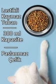 2 Adet Kedi Köpek Mama ve Su Kabı Çelik Kase 300 ml - 2