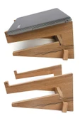 Ayarlanabilir Kademeli Ahşap Laptop Standı Notebook Yükseltici Macbook Tutucu 13" 14" 15" 16" 17" - 8