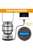 Güneş Enerjili Şarjlı Solar Kamp Lambası Ledli Su Geçirmez Asılabilir El Feneri Powerbank 1200 mAh - 8