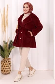 Düğmeli Kaban 70059 Bordo - 3