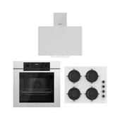 Ferre Artline Beyaz Ankastre Set (D078-SA Beyaz Davlumbaz - CS206-FA 60 cm Beyaz Ocak - QEP63CB Fryart Beyaz Fırın) thumbnail 1