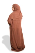 Kahve İki Parça Namaz Elbisesi Viskon Düz 2504_14 thumbnail 4