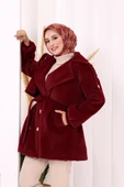 Düğmeli Kaban 70059 Bordo - 5