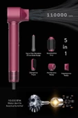 Pro Compact Uzun Multi-styler Hava Üfleme 5in1 Saç Şekillendirici Bldc Shd-1729 Royal Gilded Red - 2