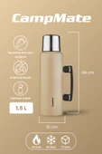 Cooker 1.5 Litre Çift Katlı Çelik Termos Bej - 2