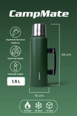 Cooker CKR2085 1.5 Litre Çift Katlı Kulplu Çelik Termos Yeşil - 2
