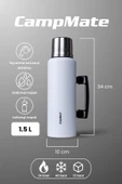 Cooker CKR2085 1.5 Litre Çift Katlı Kulplu Çelik Termos Beyaz - 2