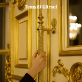 Otağ Gold Altın 60 cm Kapı Çekme Kolu Tutma Kulpu Kulbu Çelik Dış Kapı Tutamağı Sürgülü Lüks Model thumbnail 6