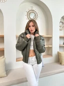 Puffer kısa mont haki st25534 thumbnail 2