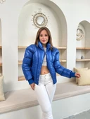 Puffer kısa mont mavi st25534 thumbnail 7