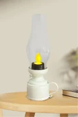 Dekoratif Eski Gaz Görünümlü LED Mum Lamba Alev Efektli Dekor Lamba 18 CM - 2