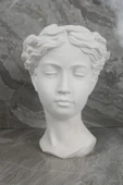 Büyük Boy Beton Helen Antik Heykel Saksı Beyaz 25 Cm - 1