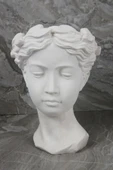 Büyük Boy Beton Helen Antik Heykel Saksı Beyaz 25 Cm - 4
