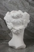 Büyük Boy Beton Helen Antik Heykel Saksı Beyaz 25 Cm - 3