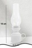 Dekoratif Eski Gaz Görünümlü LED Mum Lamba Alev Efektli Dekor Lamba 18 CM - 4