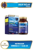 NUTRAXİN Omega 3  Co Q10 60 Softjel - Balık Yağı EPA 468, DHA 312,  Q10 200 Mg thumbnail 1