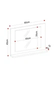 makbulce Yakut Dresuar,60x45 Mermer Raflı Banyo Aynası - 6