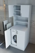 makbulce Leylak Kapaklı Çamaşır Makinesi Dolabı ve Çok Amaçlı Dolap thumbnail 1