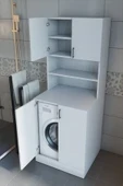 makbulce Leylak Kapaklı Çamaşır Makinesi Dolabı ve Çok Amaçlı Dolap thumbnail 2