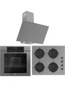 Ferre Fryart Artline QEP63CPR - CS208-FA - D079-SA 7 Prog. Dijital Turbo Ankastre Set - Gri - 1