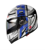 NCR-158 ÇENE AÇILIR GÖZLÜKLÜ E-CE BELGELİ KASK MAVİ GRAFİK thumbnail 1