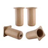 ( 4 Adet ) Plastik Liva Kayın Beji 15 cm Mobilya Kanepe Koltuk Yatak Baza Yükseltme Ayağı Ayakları thumbnail 1