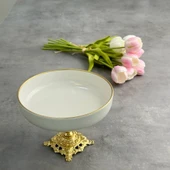 Efegil Bold Altın Yaldızlı Porselen Bol Kase Ayaklı - 1