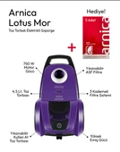 ARNİCA LOTUS ET14260 750W TOZ TORBALI ELEKTRIKLI SÜPÜRGE MOR + TOZ TORBASI HEDİYELİ thumbnail 1