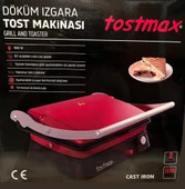 Tosmax Döküm Izgara Tost Makinesi Siyah thumbnail 5