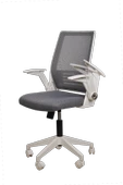 Yağmur Ofis Katlanır Kollu Çalışma Sandalyesi MONTAJLI Ofis ve Bilgisayar Koltuğu Beyaz Kol Antrasit Kumaş - 2