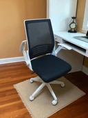 Yağmur Ofis Katlanır Kollu Çalışma Sandalyesi MONTAJLI Ofis ve Bilgisayar Koltuğu Beyaz Kol Siyah Kumaş - 2