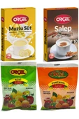 ORÇEL Salep 200gr. + Muzlu Süt 200gr. + Kivi 300gr. + Portakal 300gr. Aromalı Içecek Tozu Oralet Çay - 1