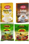 ORÇEL Salep 200gr. + Muzlu Süt 200gr. + Kivi 300gr. + Limon 300gr. Aromalı Içecek Tozu Oralet Çay - 1